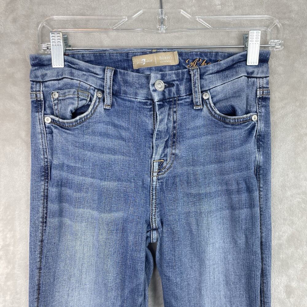 7 for All Mankind B (Air) A Pocket Size 26 Denim Jeans Flared Y2K Embroidered - Picture 2 of 15